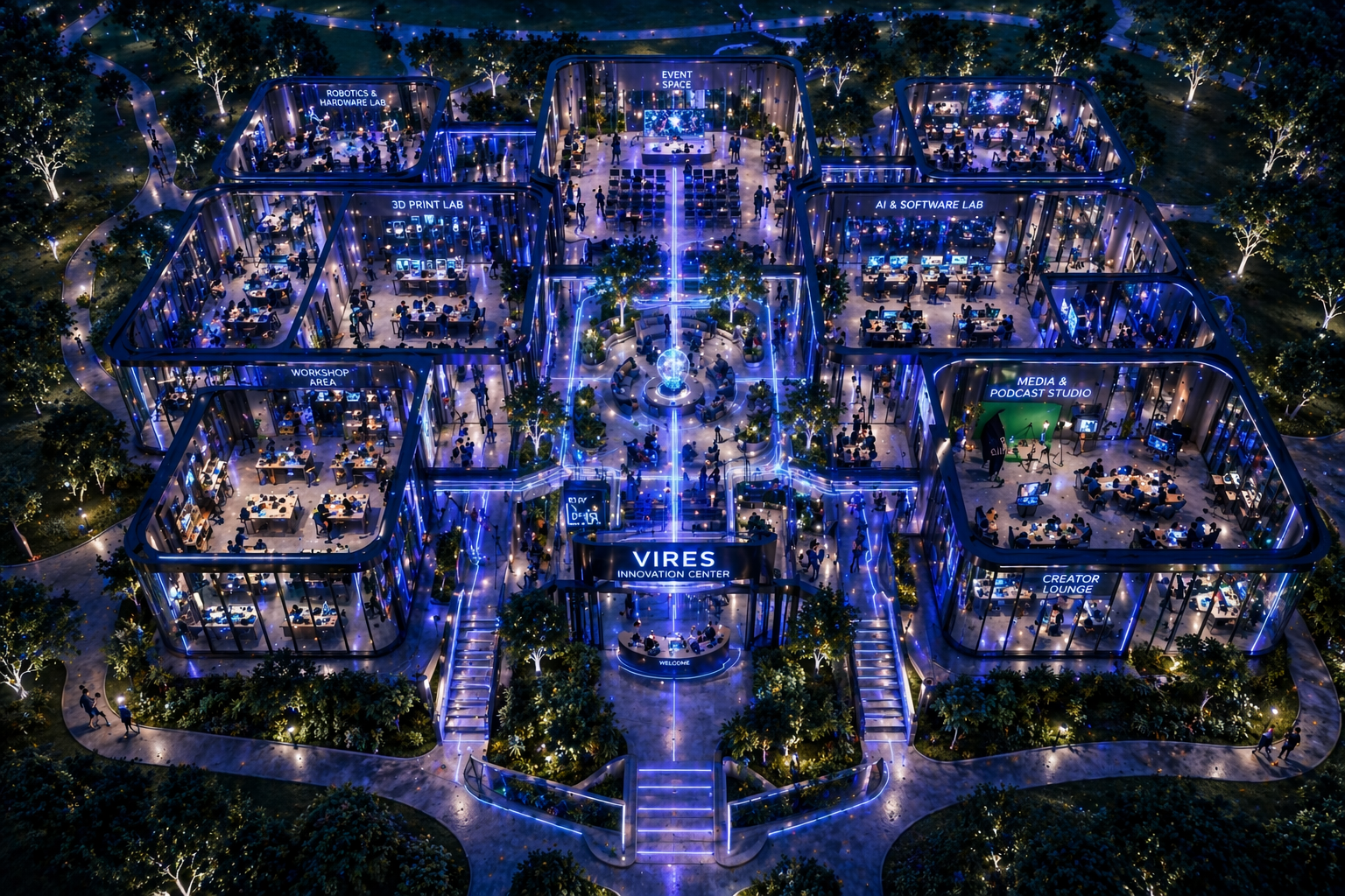 Hauptachse und Wegführung