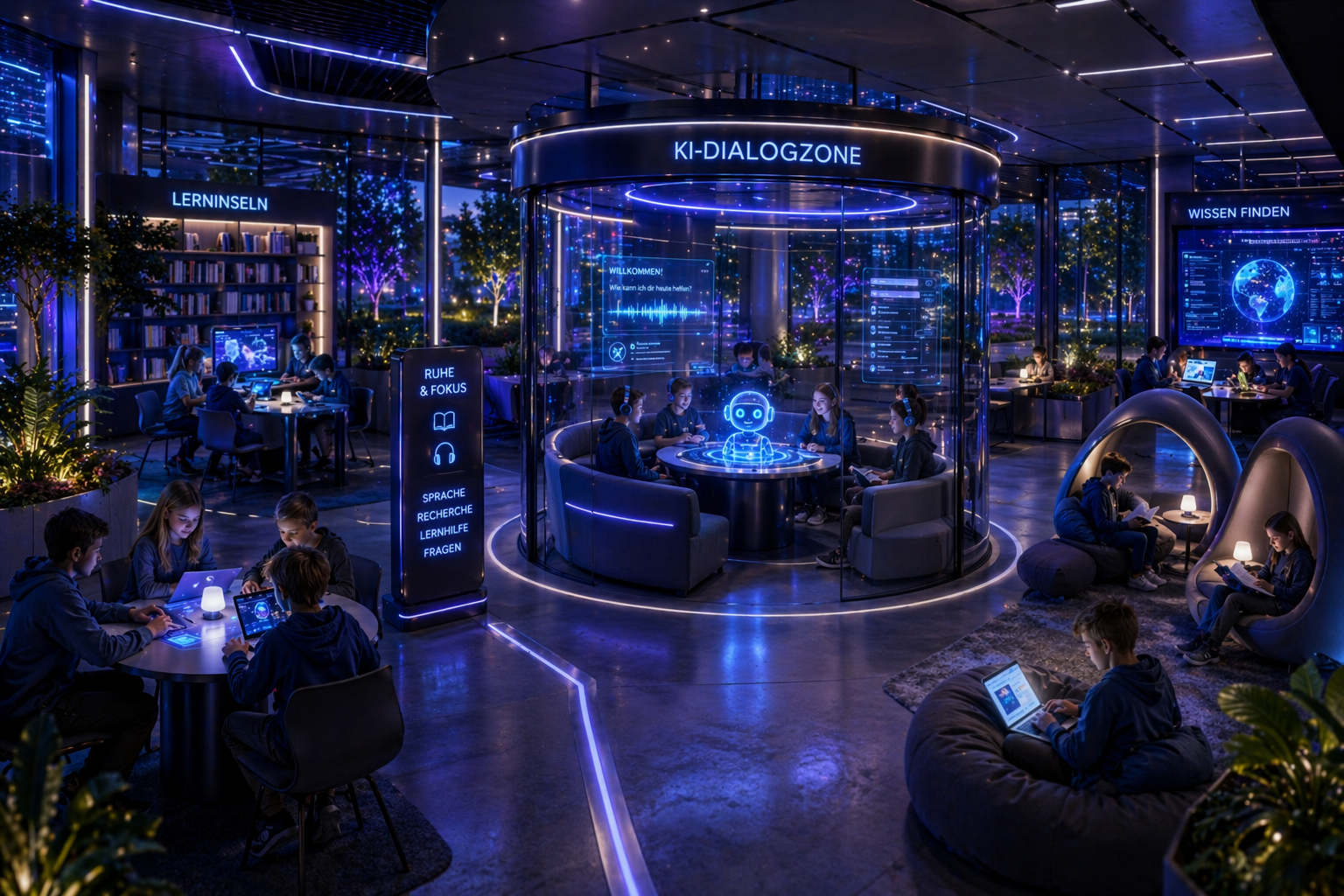 KI-Dialogzone und Lerninseln
