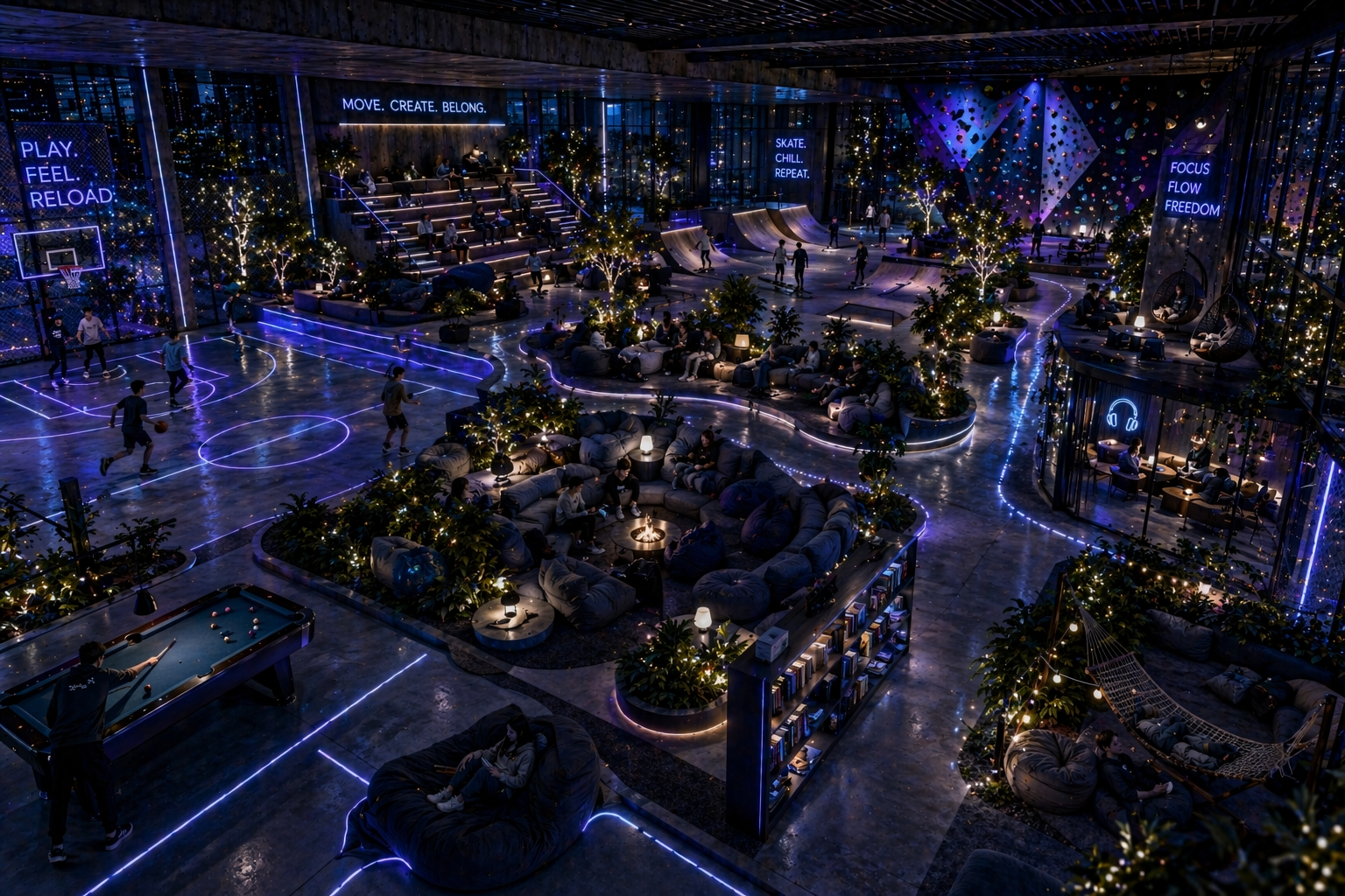 Rückzugsinseln und Lounge-Bereiche