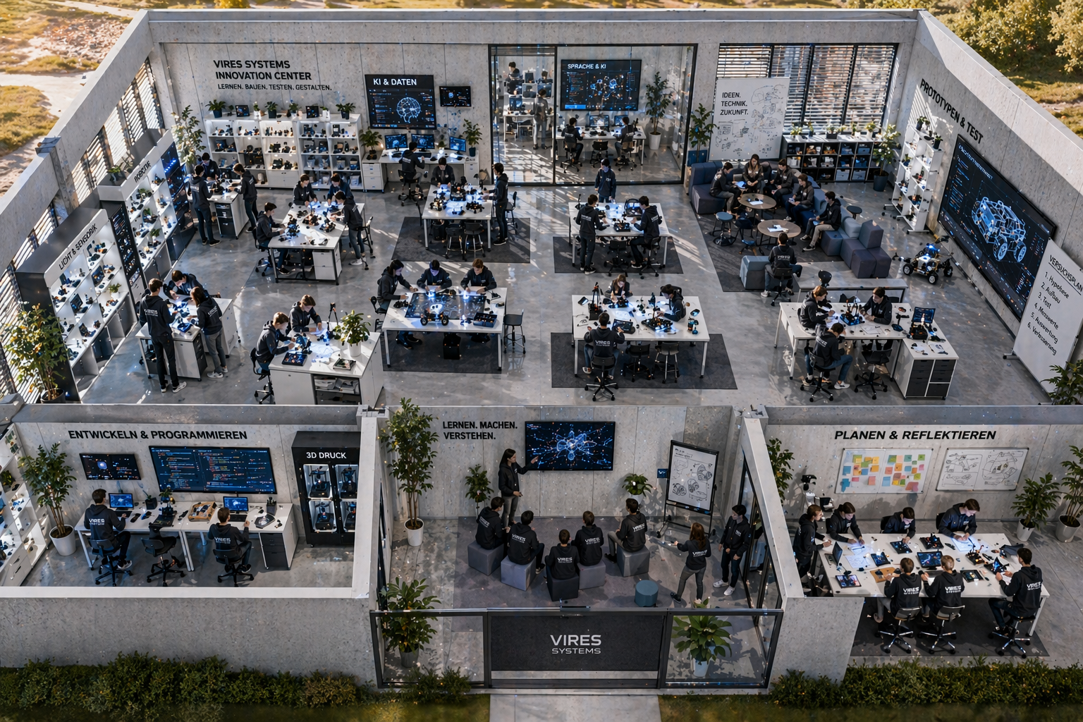 KI-Dialogzone und Lerninseln